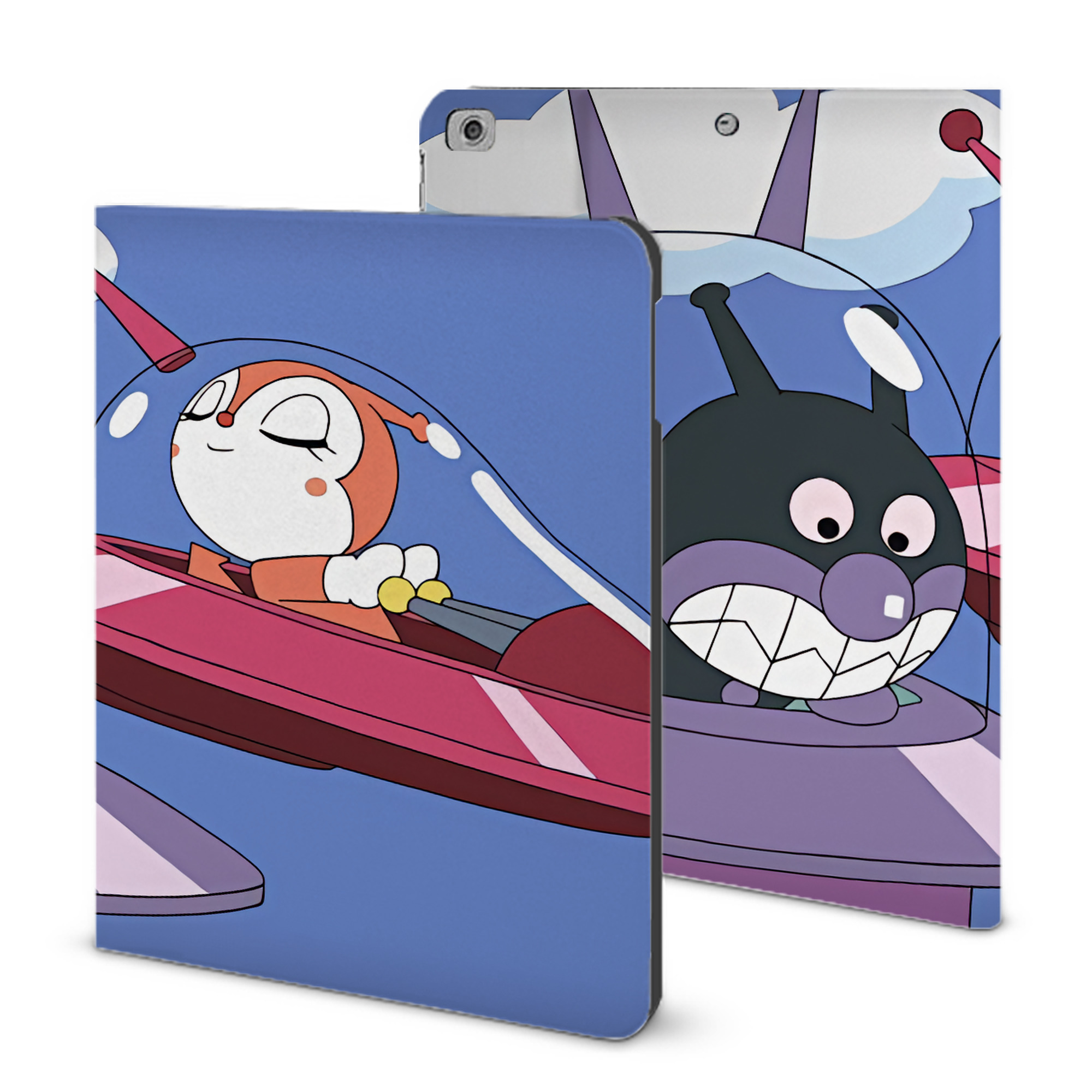 （画像用） アンパンマン Anpanman IPad ケース ブック型 PUレザー TPU 耐衝撃 軽量 薄型 ペン収納なし 全面保護 IPad 各モデル対応